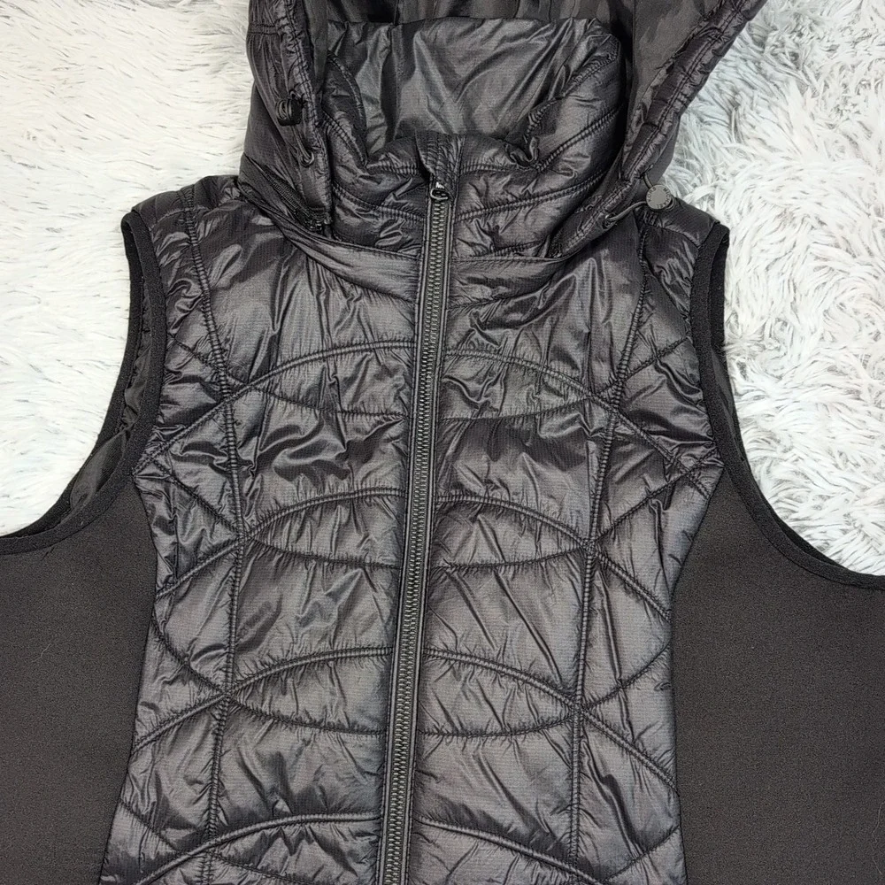 Michael Kors Vest Womens M Black‎ Removable Hood Gorpcore Comfy Zip Up Pockets